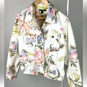 New Lauren Ralph Lauren Floral Jean Jacket